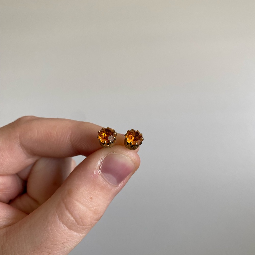 RARE Imperial Topaz Jewel Earrings Studs